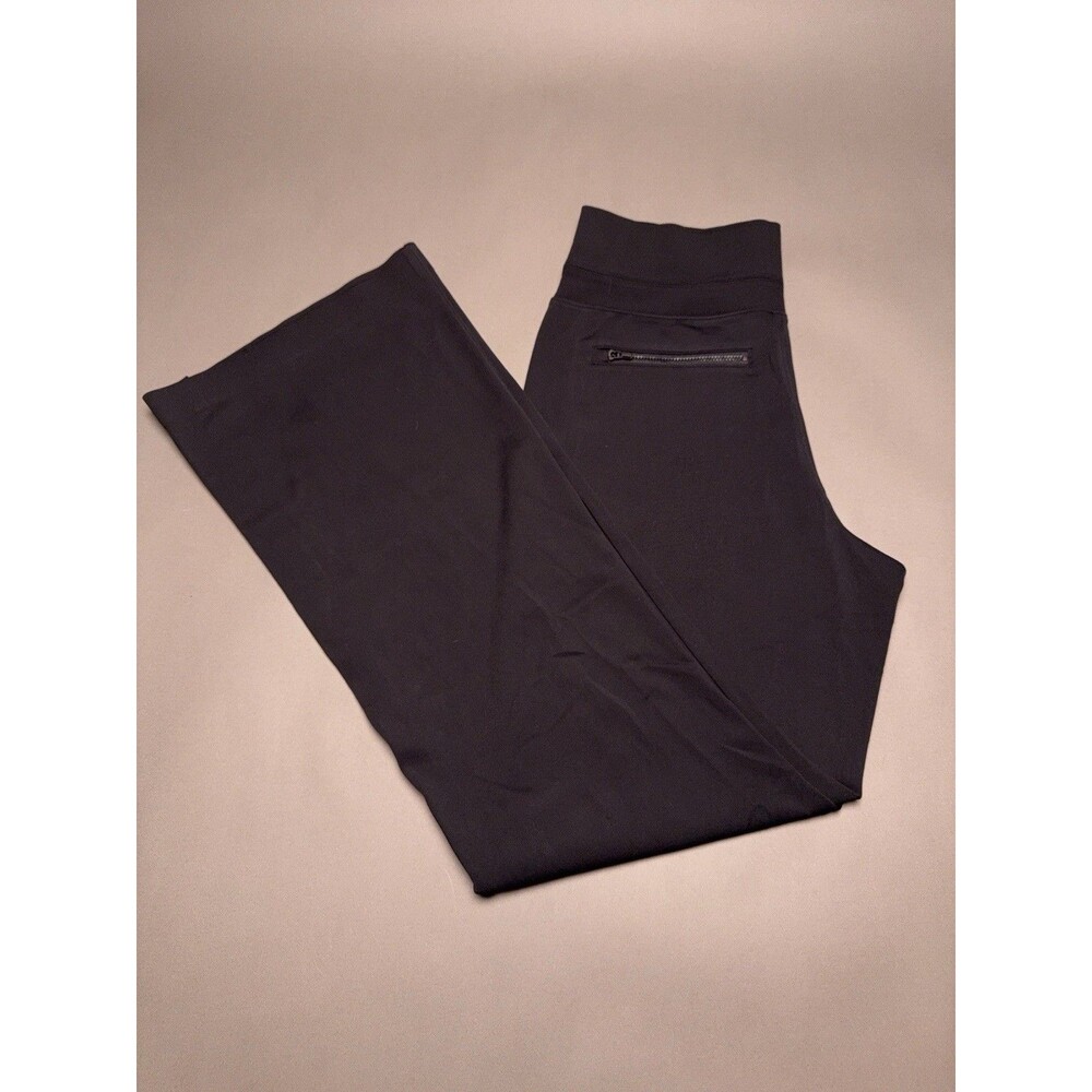 Athleta Yoga Pants Womens Size S Black Flare Leg Side Slit Ribbed Activewear